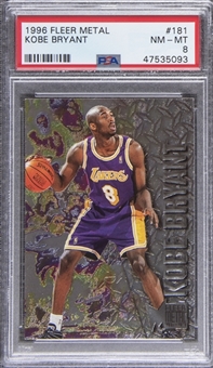 1996-97 Fleer Metal #181 Kobe Bryant Rookie Card - PSA NM-MT 8